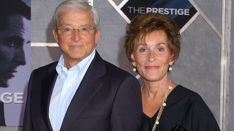 Jerry and Judy Sheindlin smiling at "The Prestige" world premiere