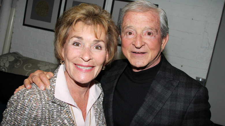 Judy and Jerry Sheindlin smiling backstage at "The Performer" Broadway show in 2012