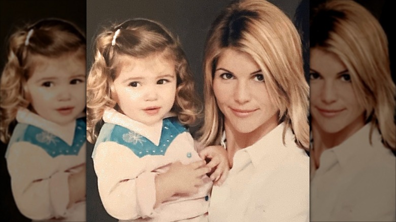 A home snapshot of Lori Loughlin holding a young Olivia Jade