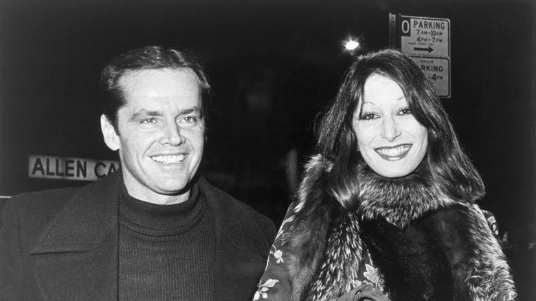 Black and white photo of Jack Nicholson and Anjelica Huston in 1974