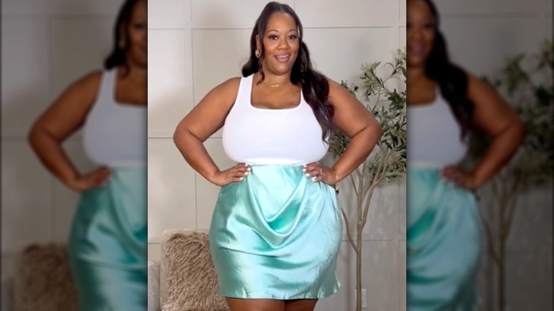 Screenshot of a TikTok skirt hack