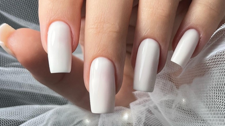Nails painted white
