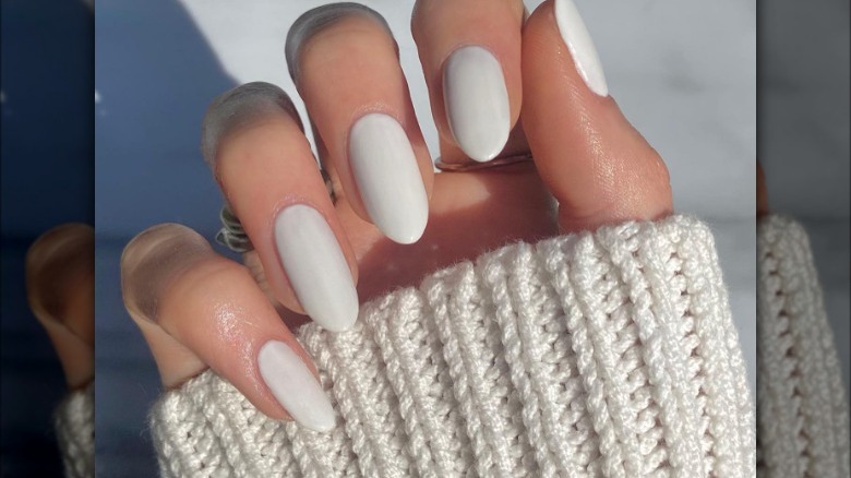 Metallic White Nail - Etsy