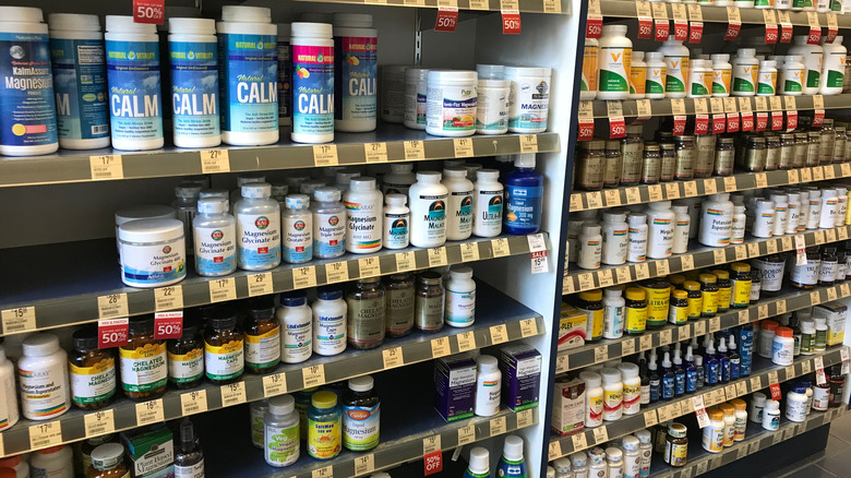 Shelf full of vitamins at Vitamin Shoppe