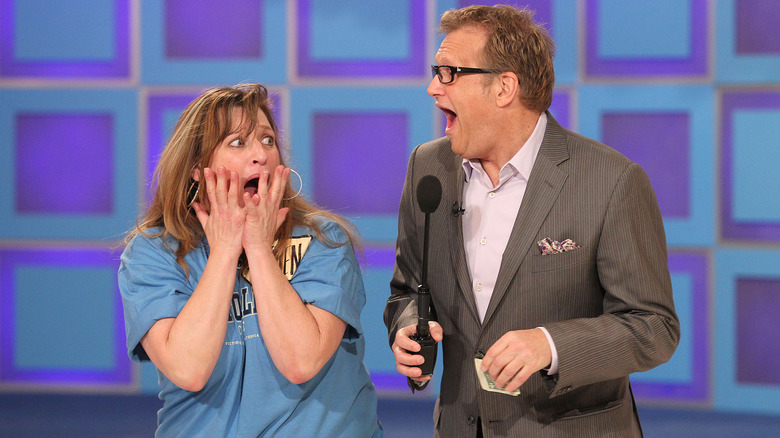 Drew Carey with contestant
