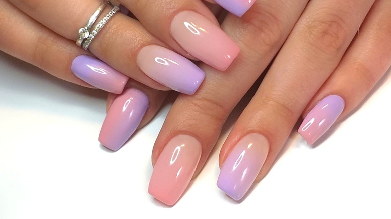 Ombre pastel nail manicure