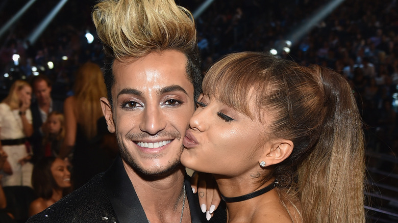 Ariana Grande kisses Frankie Grande on the cheek