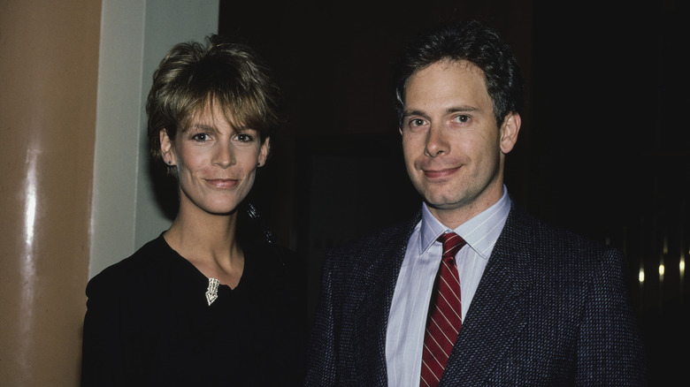 Jamie Lee Curtis and Christopher Guest attend an event, United States, circa 1980s.