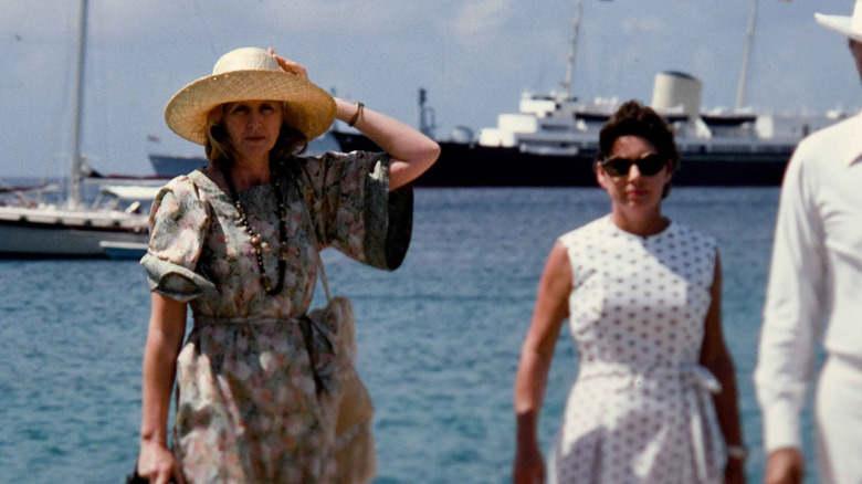 Lady  Anne Glenconne and Princess Margaret in Mustique