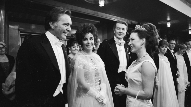 Princess Margaret greeting Elizabeth Taylor