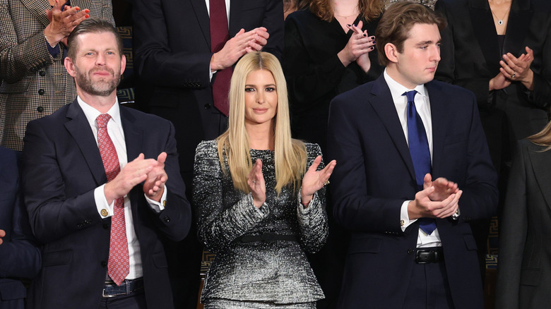 The Trump family posing