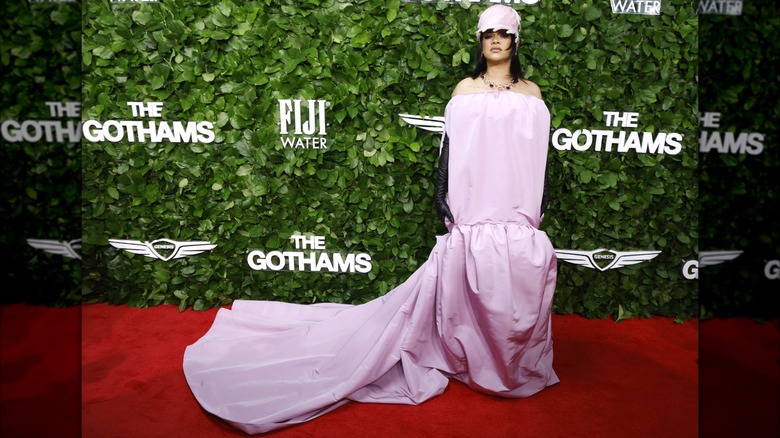 Rihanna posing on the red carpet