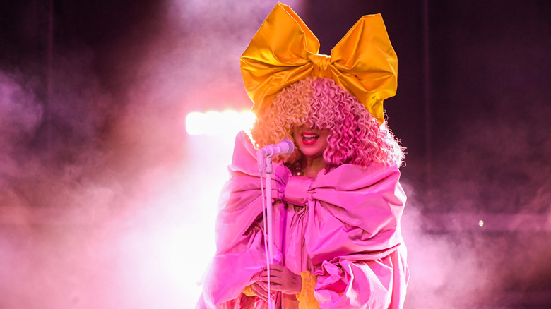 Sia performs onstage at the 2020 Billboard Music Awards.