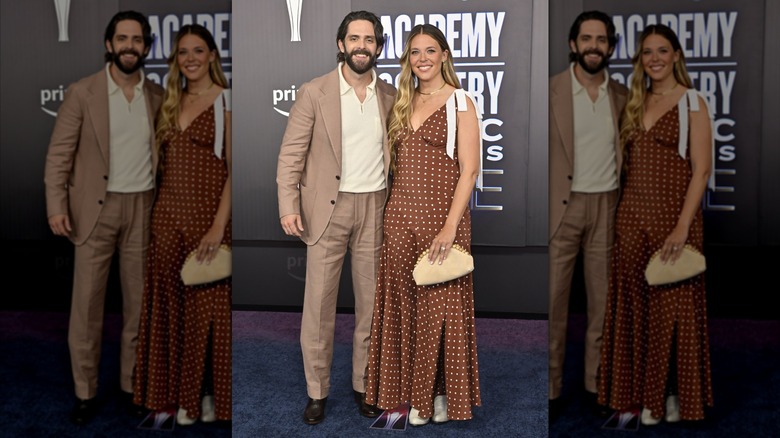 Thomas Rhett and Lauren Akins on the ACM Awards red carpet