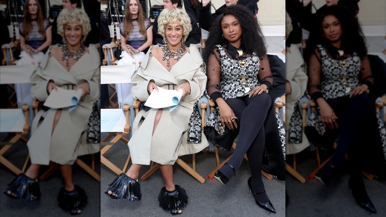 Tracee Ellis Ross sitting next to Jennifer Hudson