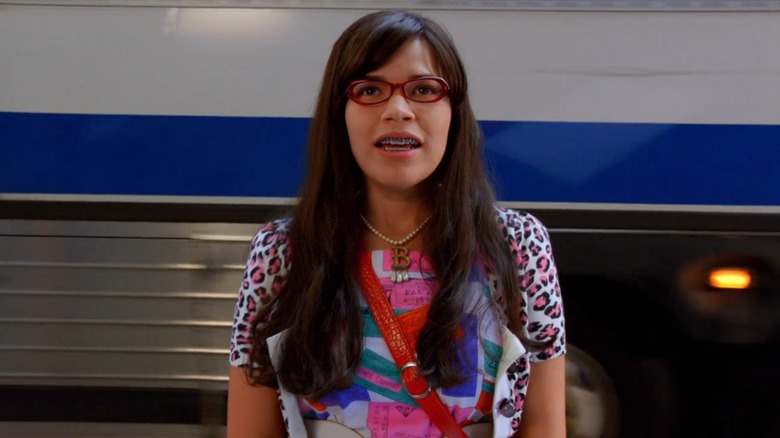 America Ferrera acting as Betty in Ugly Betty.