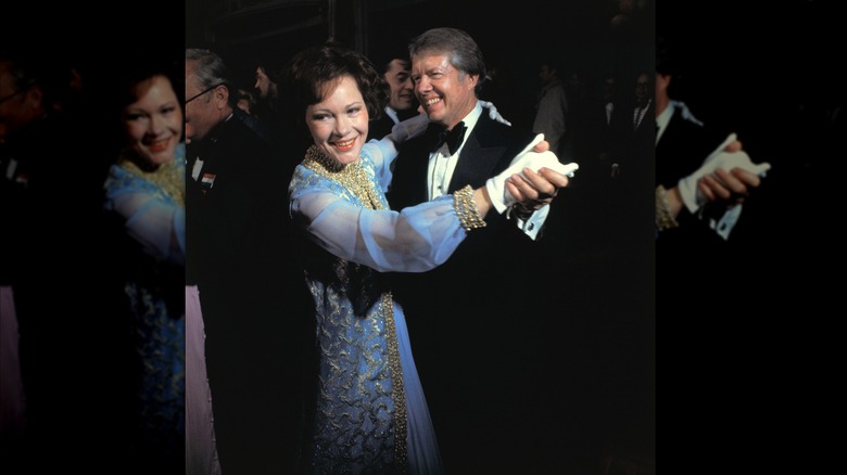 Jimmy and Rosalynn Carter dancing inaugural ball