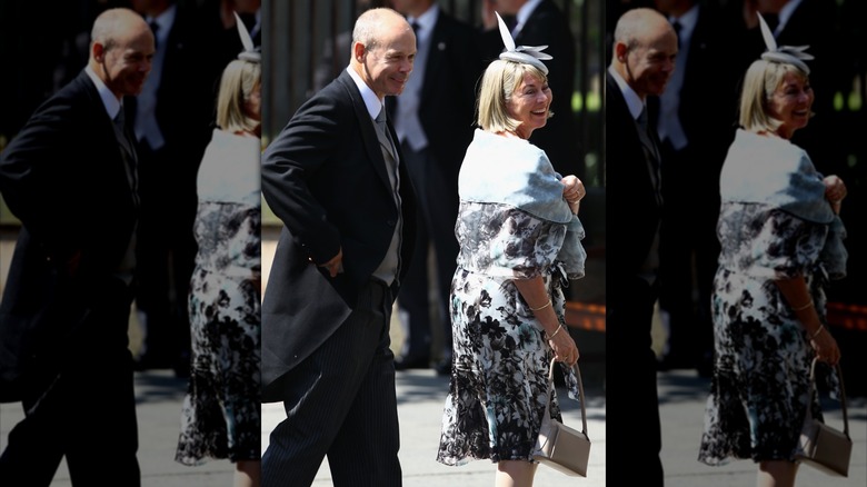 Clive and Jayne Woodward walking