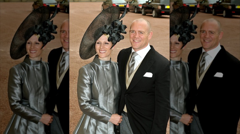 Zara Phillips in gray satin at William and Catherine wedding