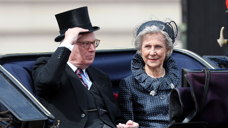 Prince Richard, Duke of Gloucester and Birgitte, Duchess of Gloucester in a carriage