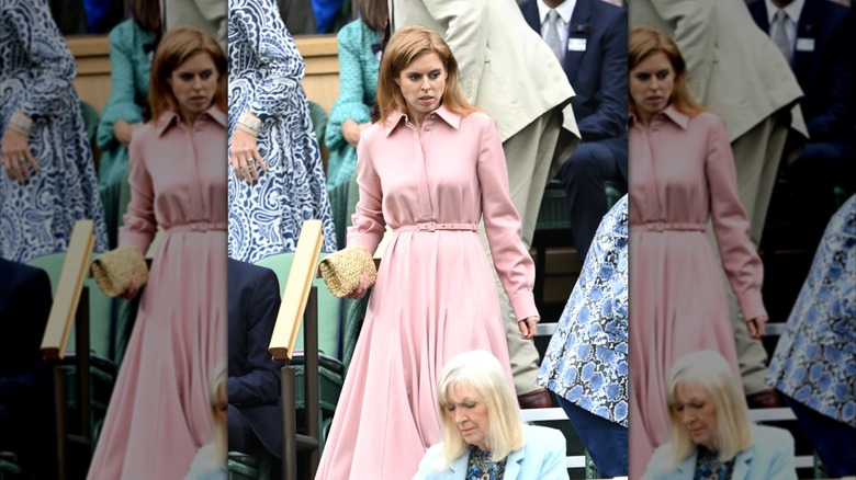 Princess Beatrice walking to her seat at Wimbledon