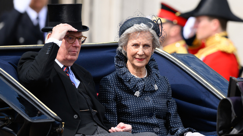 Birgitte, Duchess of Gloucester and Prince Richard, Duke of Gloucester, sitting in a vehicle