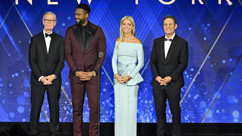 Ainsley Earhardt with Steve Doocy, Lawrence Jones, and Brian Kilmeade at the Patriot Awards