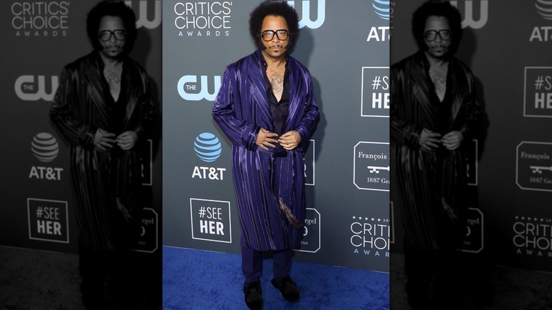 Boots Riley in purple suit at the 2019 Critics Choice Awards