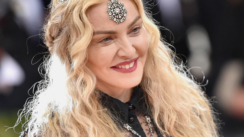 Madonna smiling at gala
