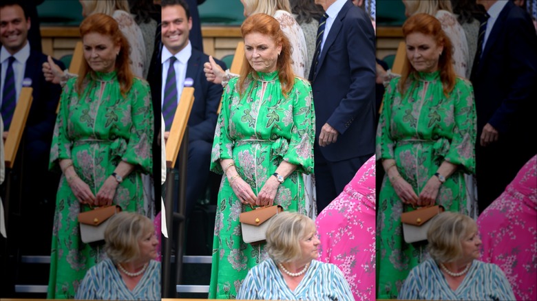Sarah Ferguson standing in a crowd