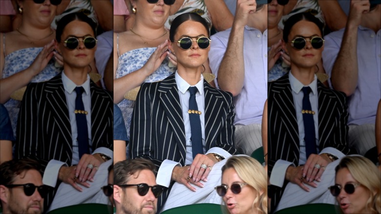 Jade Holland Cooper sitting in sunglasses