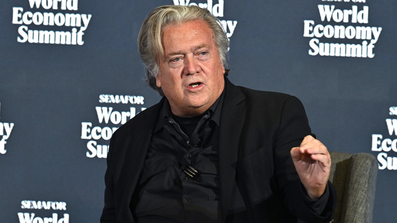 Steve Bannon speaks during the Semafor World Economy Summit 2025