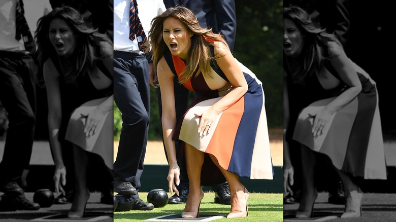 Melania Trump playing bowls during a visit to the U.K. in 2018