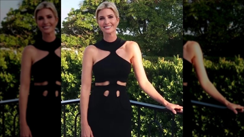 Ivanka Trump stands on a balcony