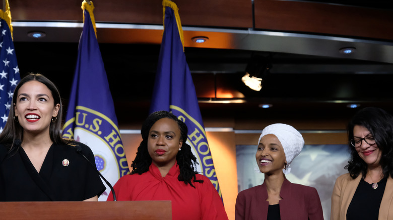 Rep. Alexandria Ocasio-Cortez of New York, Rep. Ayanna Pressley of Massachusetts, Rep. Ilhan Omar of Minnesota, and Rep. Rashida Tlaib of Michigan