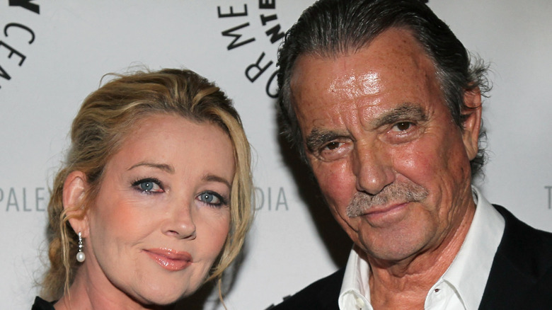 Melody Thomas Scott Eric Braeden posing