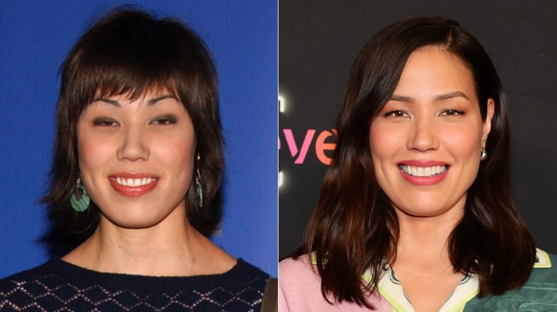 Split image of Michaela Conlin in the early 2000s (left) and Michaela Conlin in 2025 (right)