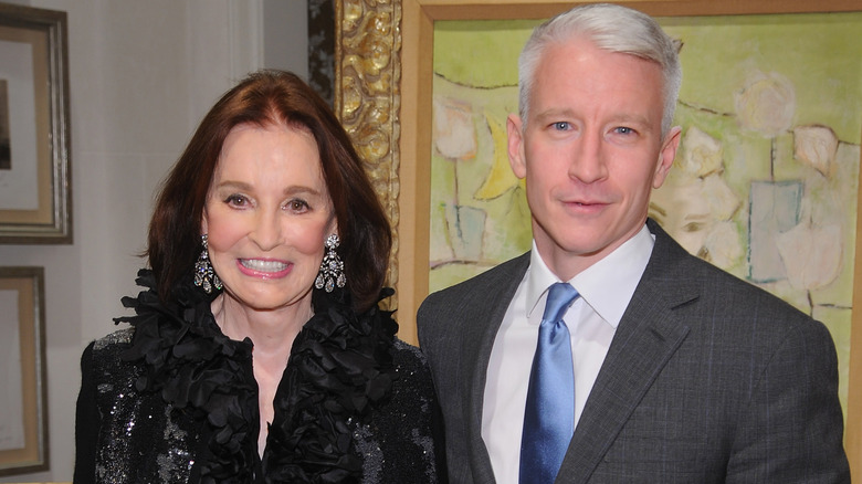 Gloria Vanderbilt and Anderson Cooper smiling together