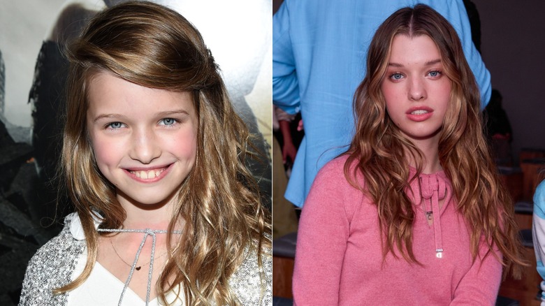 Split photo of Ever Anderson at a movie premiere & attending a 2025 Christian Dior show