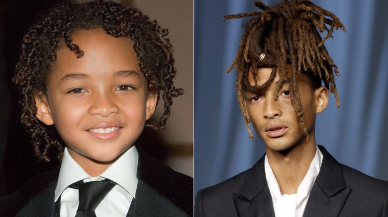 Split photo of Jaden Smith at the 2006 premiere of "The Pursuit of Happyness" & attending the 2025 Academy Museum Gala