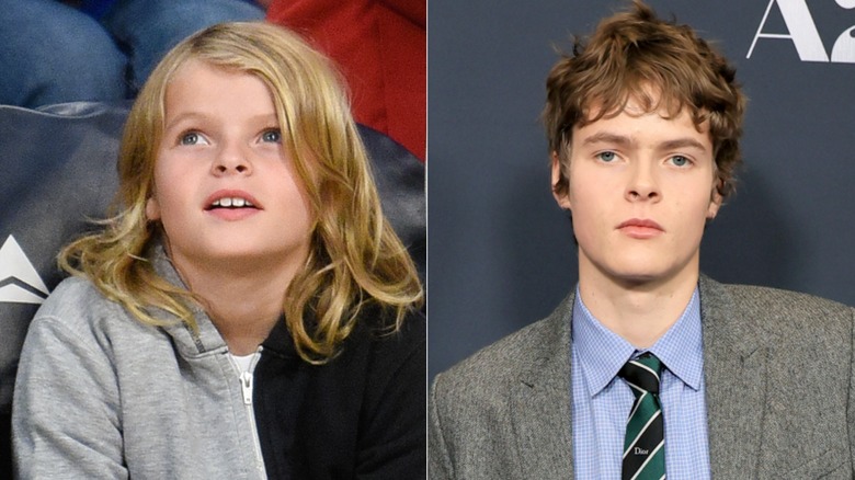 Split photo of Moses Martin at a basketball game & attending the "Marty Supreme" 2025 premiere