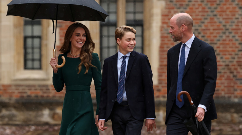 Kate Middleton, Prince George, and Prince William on George's first day at Eton College