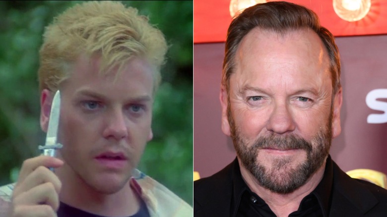 Left: Kiefer Sutherland in Stand by Me. Right: Kiefer Sutherland in 2026.