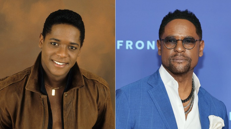 S‌ide by side Blair Underwood photographed in 1988/Blair Underwood at the 2026 Fox Upfront in New York
