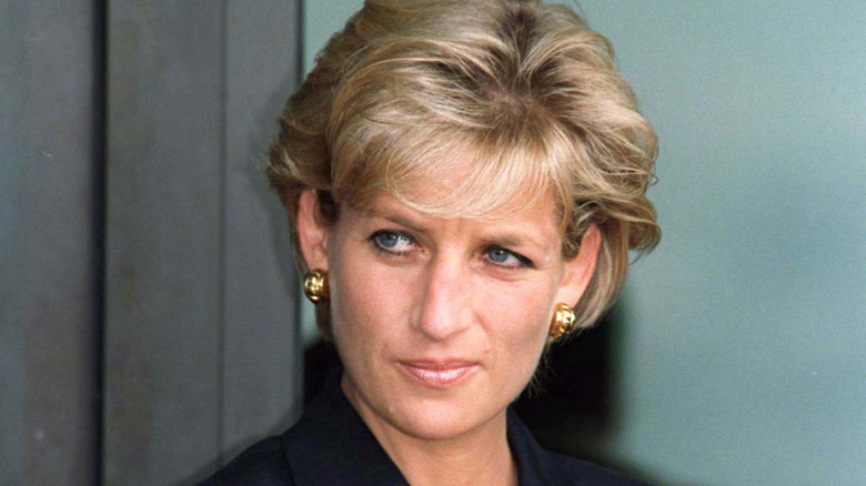 Princess Diana tilting her head and posing.