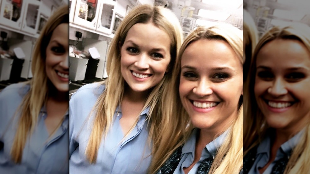 Reese Witherspoon with hair down and body double Marilee Lessley