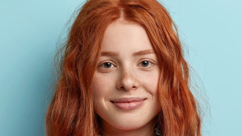 Woman with freckles