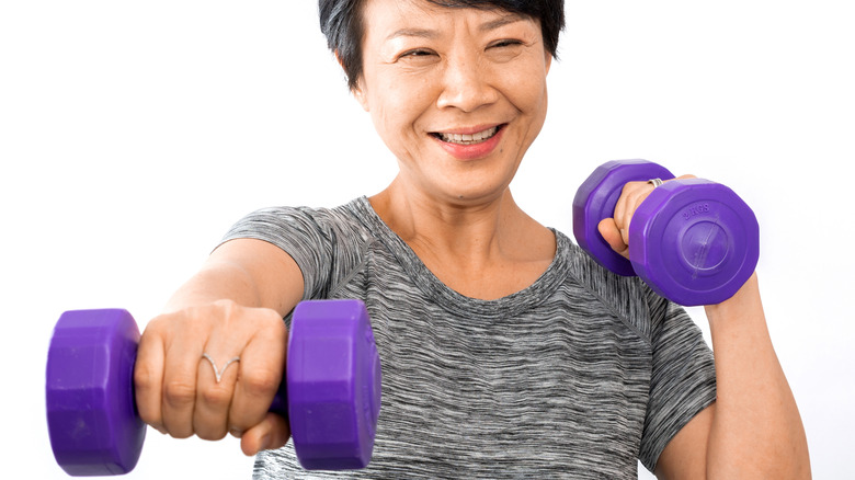 Woman lifting weights