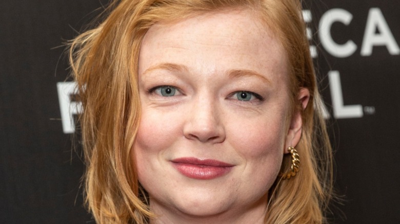 Close-up of Sarah Snook looking at camera