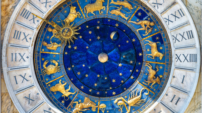 Zodiac sign clock